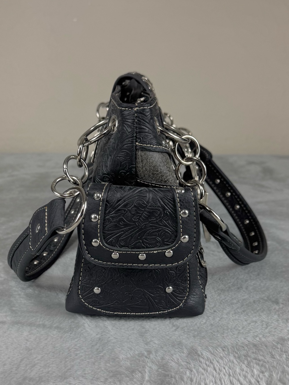 Western Buckle Concealed Carry Purse Country Handbag Women Shoulder Bag - Picture 5 of 13